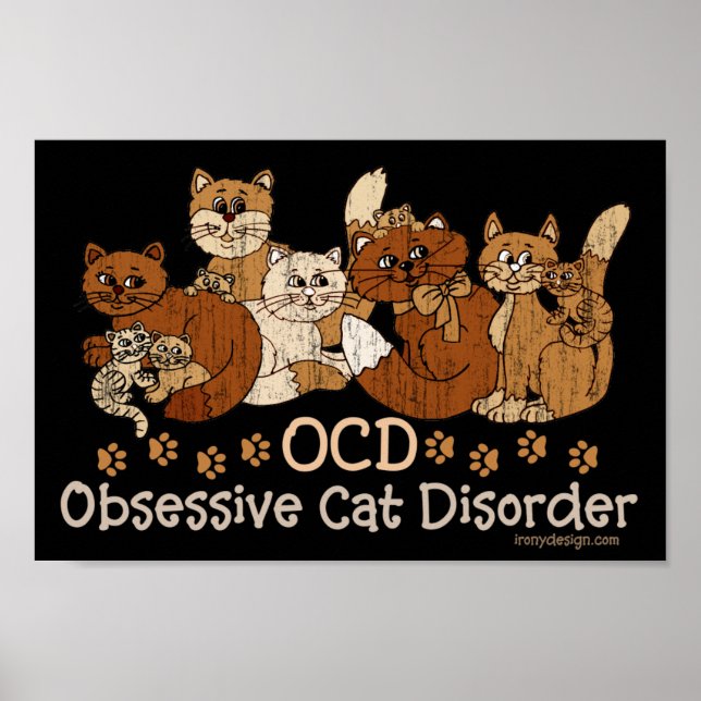 Poster Trouble obsessif de chats OCD (Devant)
