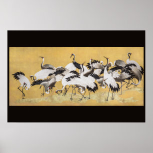 Poster Troupeau de grues (côté droit) par Ishida Yutei