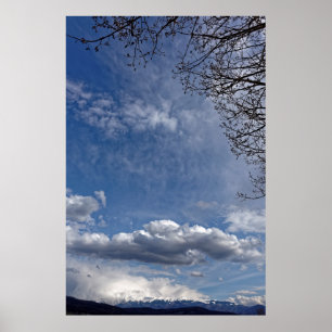 Poster Troupeau de nuages sur les montagnes de Fagaras Ro