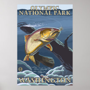 Poster Trout Fishing Cross-Section 2