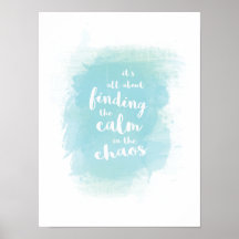 Trouver calme dans le chaos aquarelle calligraphie