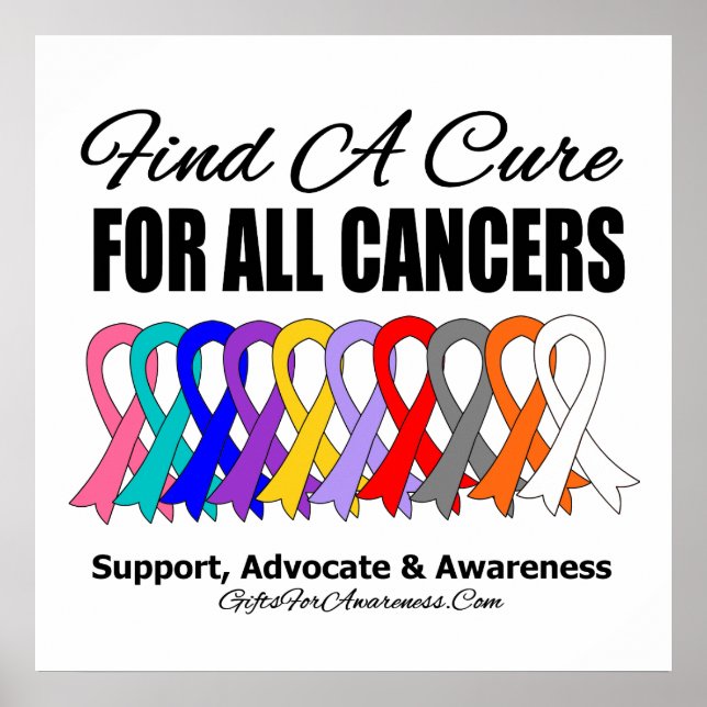 Poster Trouver Un Traitement Pour Tous Les Cancers (Devant)