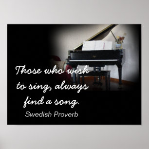 Poster Trouver une chanson — Proverbe suédois - Art Print