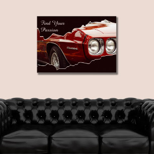 Poster Trouvez votre Passion voiture rouge déchiré photo
