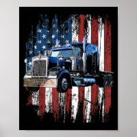 Trucker American Flag Truck Driver Truck Driver Gi