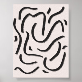 Poster Trucs Abstraits de pinceau noir