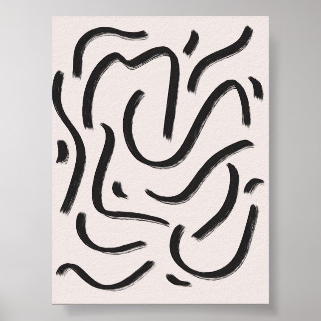 Poster Trucs Abstraits de pinceau noir (Devant)