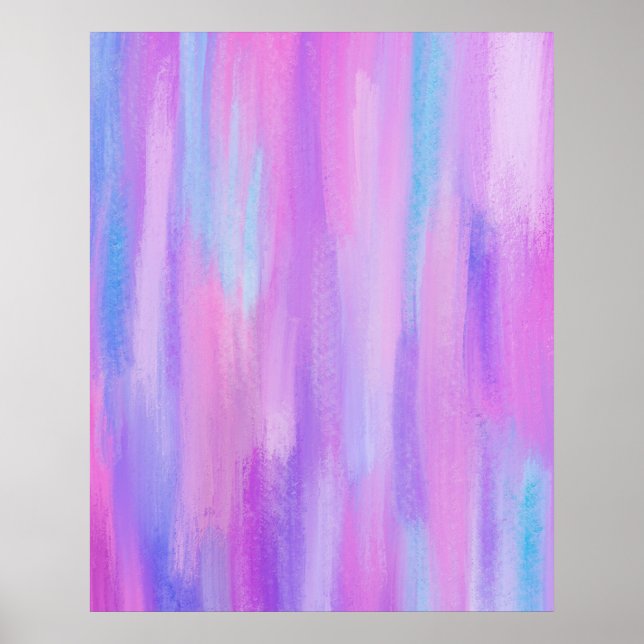 Poster Trucs de peinture rose, violet et turquoise Abstra (Devant)