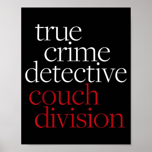 Poster True Crime Detective Couch Di Fun Crime Fan Introv (Devant)