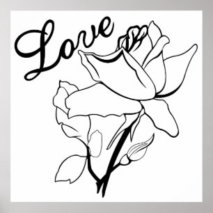 Poster True Love Heart Roses Valentine's Day Sweetest