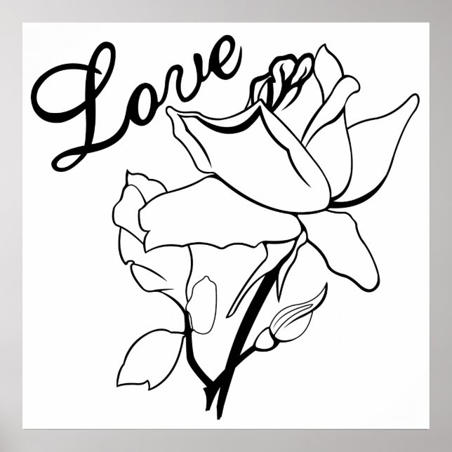 Poster True Love Heart Roses Valentine's Day Sweetest (Devant)