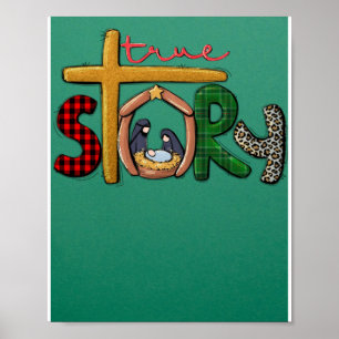 Poster True Story Christmas Manger Nativity Scene Buffalo