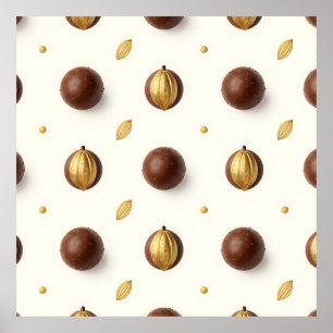 Poster Truffes en chocolat de luxe motif sans couture