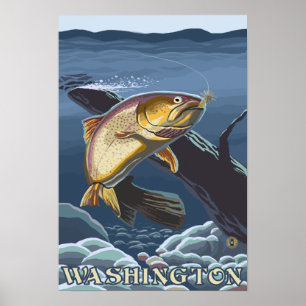 Poster Truite pêchant la section transversale -