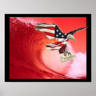 Poster Trump2020 : Vague rouge avec constitution