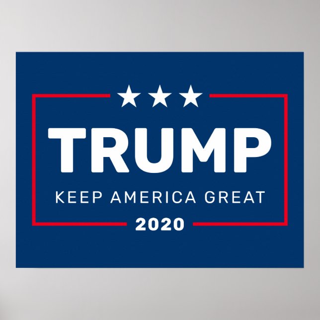 Poster Trump 2020 Keep America Great - moderne bleu rouge (Devant)