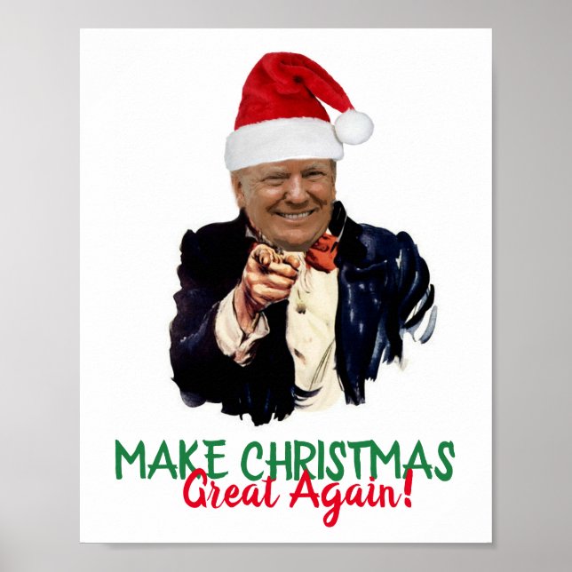 Poster Trump 2020 Noël Fêtes MAGA (Devant)
