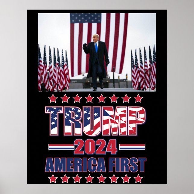 Poster Trump 2024 Amérique d'abord (Devant)