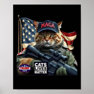 Poster Trump 2024 Cats vit un problème