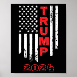 Poster Trump 2024 : Chemise à manches courtes pour adulte
