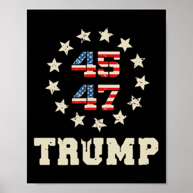 Poster Trump 2024 - Drapeau (à l'arrière) Reprendre l'Amé (Devant)