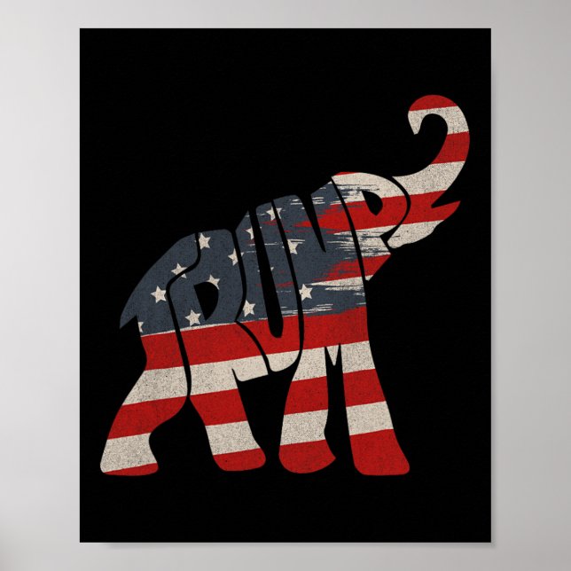 Poster Trump 2024 Eléphant républicain Trump partisan (Devant)