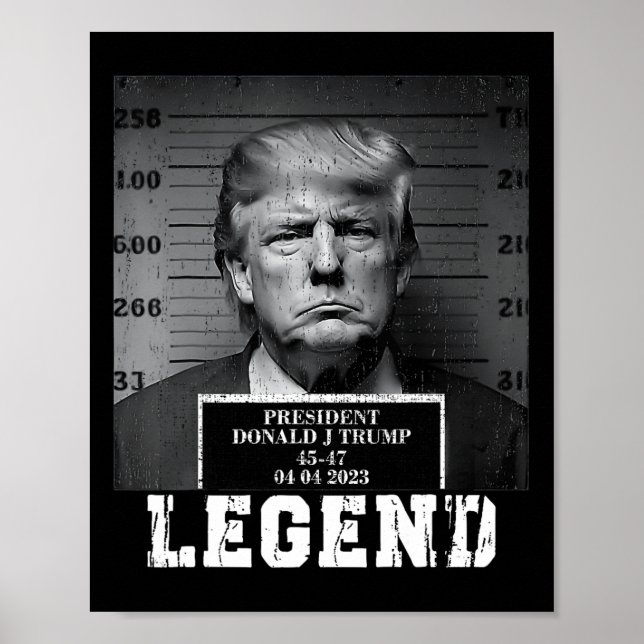 Poster Trump 2024 Mugshot Président Légende (Devant)