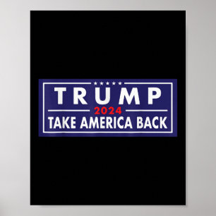 Poster Trump 2024 Reprendre l'Amérique Élection Patriotiq