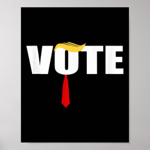 Poster Trump 2024 Voter Avec Trump Cheveux Et Cou Rouge