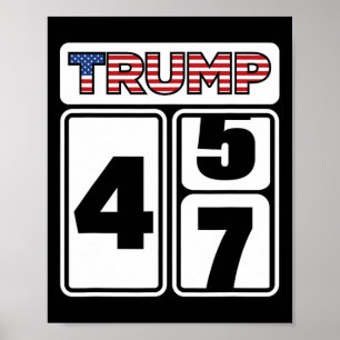 Poster Trump 2025 Élection 47 Victoire Gagne Président In