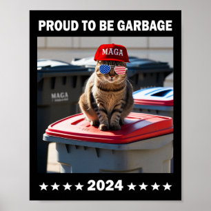 Poster Trump 2025 Fière d'être l'équipage de poubelle de