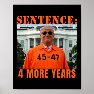 Poster Trump 4 ans de prison supplémentaire 45 47 Maison