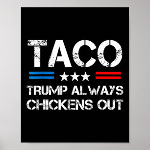 Poster Trump abandonne toujours les tacos commerce Mème d