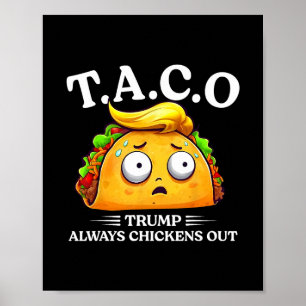 Poster Trump abandonne toujours Taco drôle Taco Trump Ch
