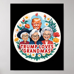 Poster Trump aime la fête des mamans grand-mère