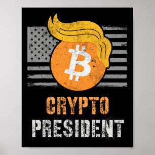 Poster Trump America Crypto Président Inauguration B