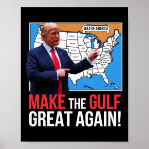 Poster Trump Amérique du Golfe du Mexique Président Trump