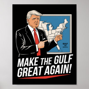 Poster Trump Amérique du Golfe du Mexique Président Trump