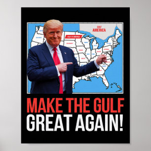Poster Trump Amérique du Golfe du Mexique Président Trump