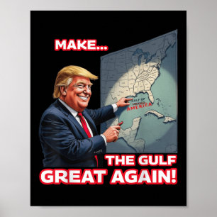 Poster Trump Amérique Golfe Mexique Président Trump