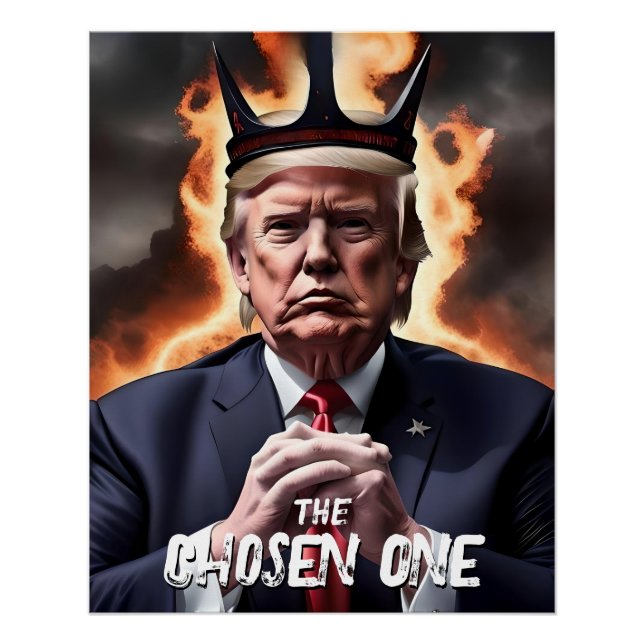 Poster Trump amusant avec les cornes choisies un (Devant)