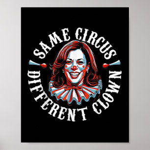 Poster Trump Anti Kamala Harris Même Cirque Différent Clo