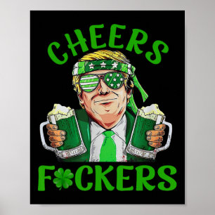 Poster Trump applaudit la Saint-Patrick et la boisson irl