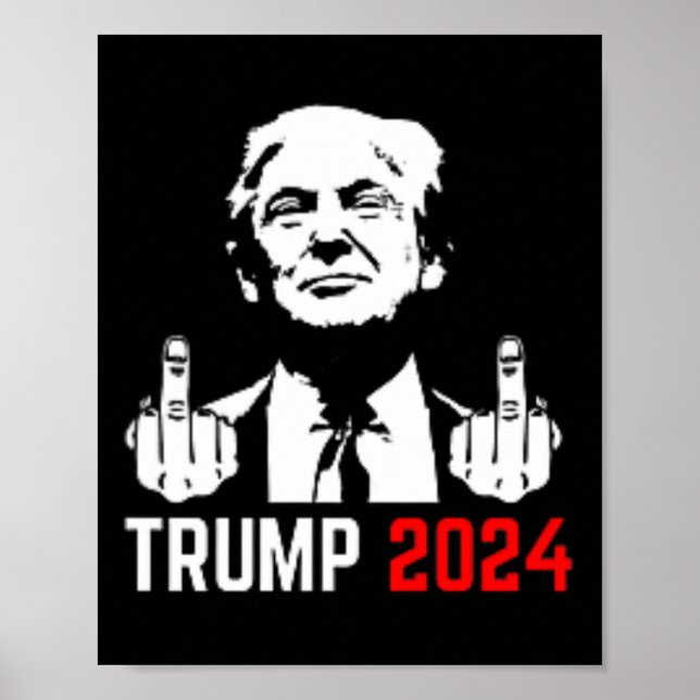 Poster Trump arrête ce Doigts 2024 Amérique Flagfun (Devant)