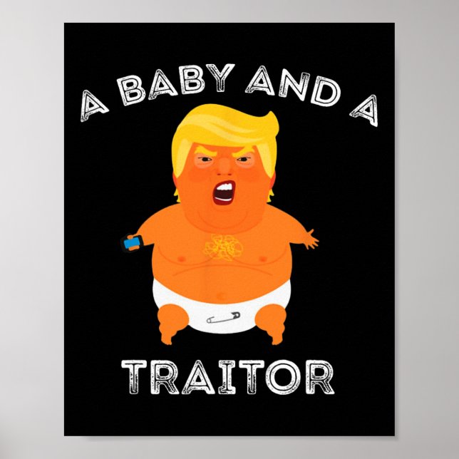 Poster Trump Baby Et Un Mème De Traître Drôle (Devant)