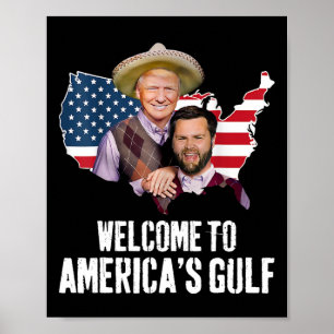Poster Trump Bienvenue à Trump Vance Brothe dans le Golfe