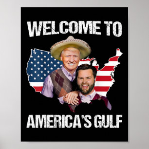 Poster Trump Bienvenue à Trump Vance Brothe dans le Golfe