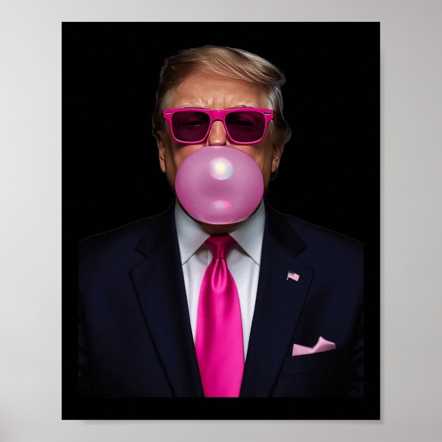 Poster Trump Bubble Gum Shirt 2024 Vote Président Funny C (Devant)
