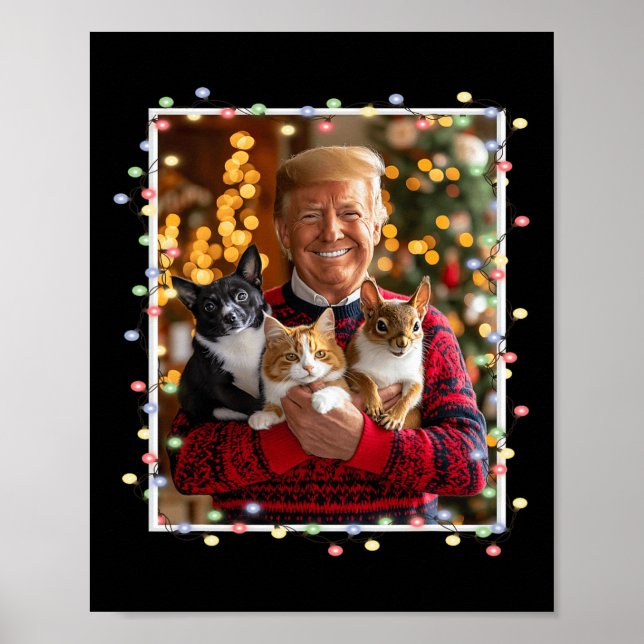 Poster Trump Chandail de Noël Chat Chien Écureuil Pet Lov (Devant)