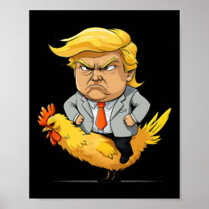 Poster Trump Chicken Jockey Satire - Humour politique amu